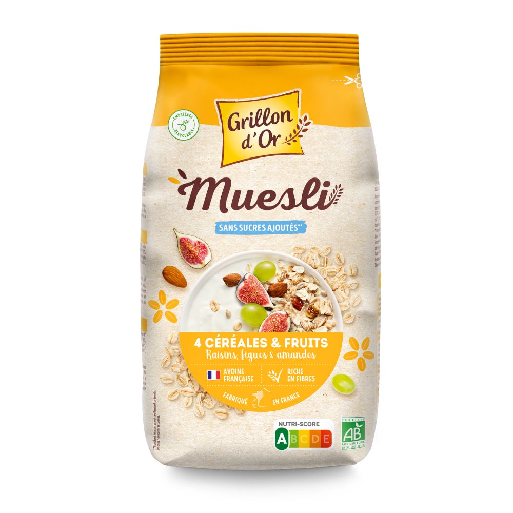 Muesli 4 céréales et fruits bio