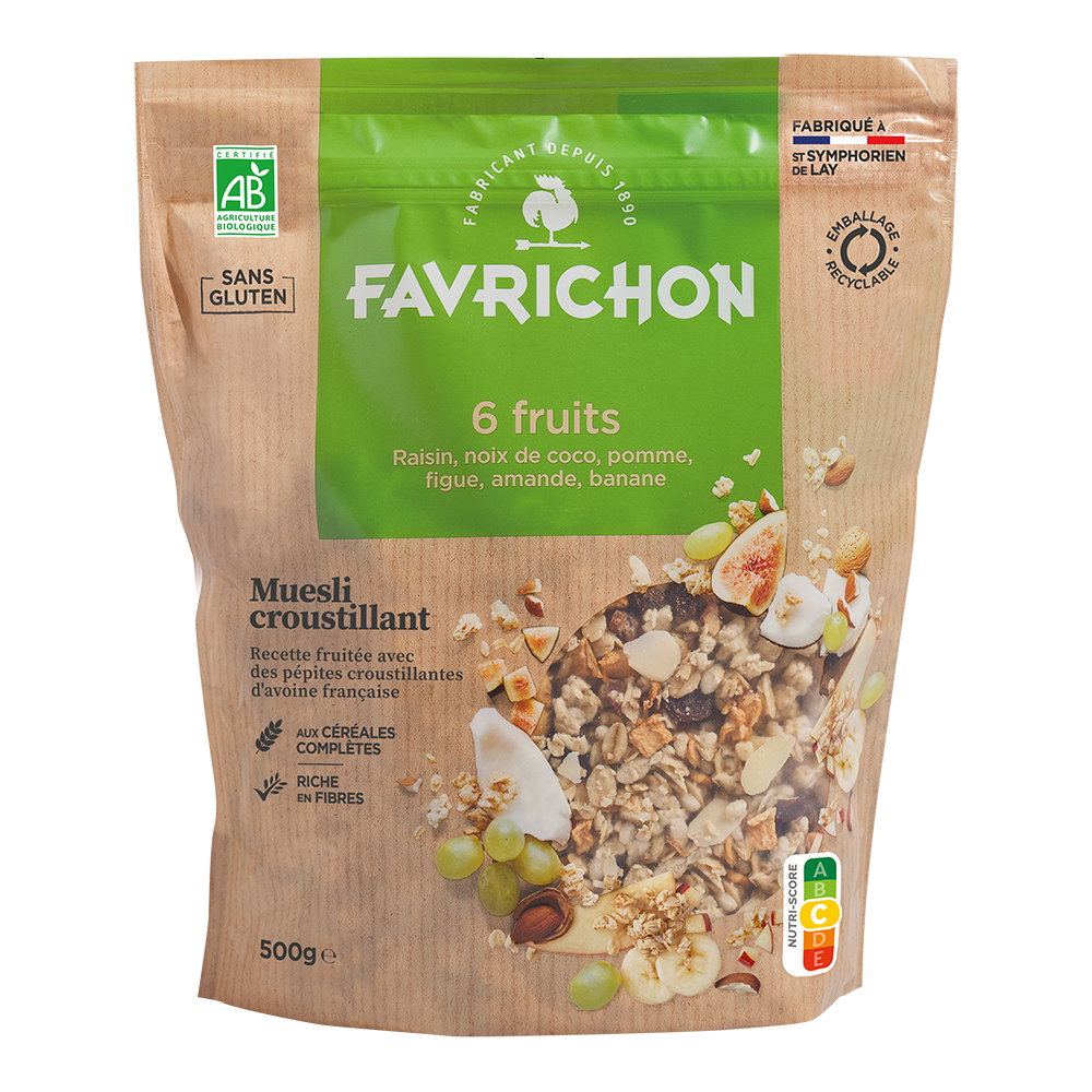 Muesli croustillant 6 fruits sans gluten bio