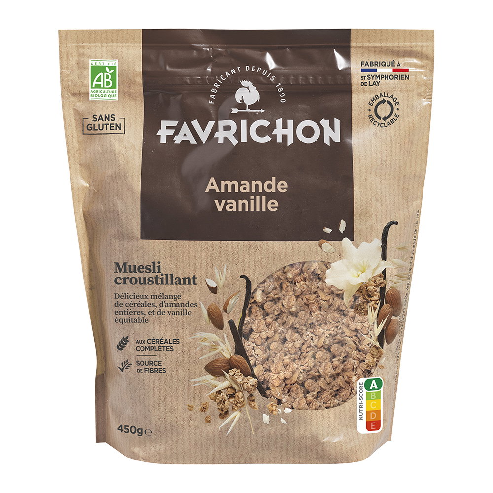 Muesli croustillant amande vanille sans gluten bio