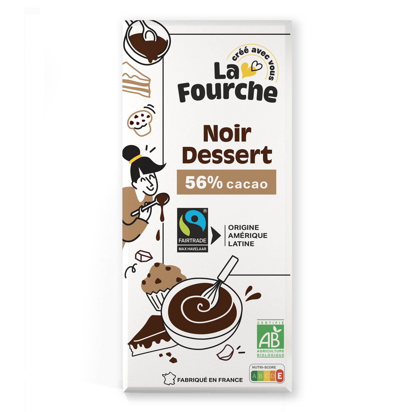 Chocolat noir dessert pâtissier 56% bio et équitable