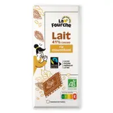 Chocolat au lait 41% et riz croustillant bio et équitable