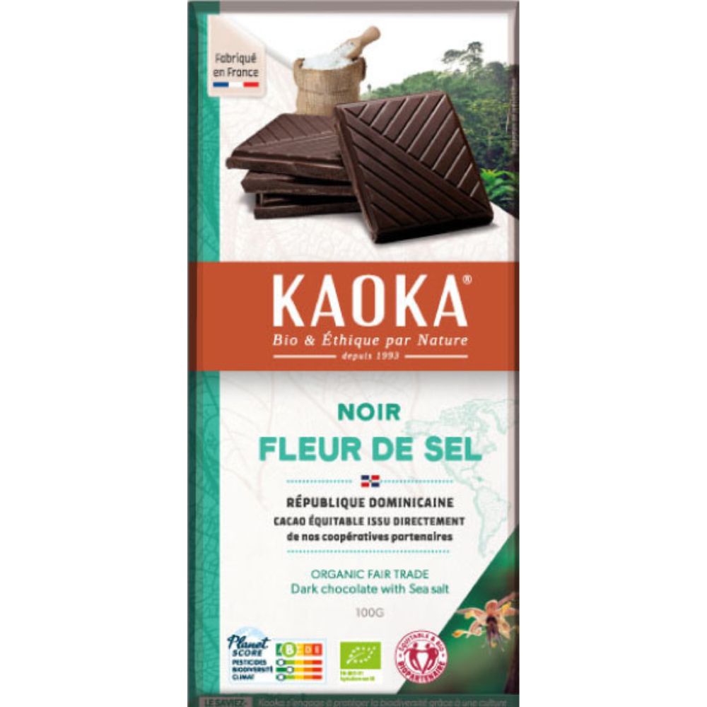 Chocolat noir 70% à la fleur de sel bio et équitable