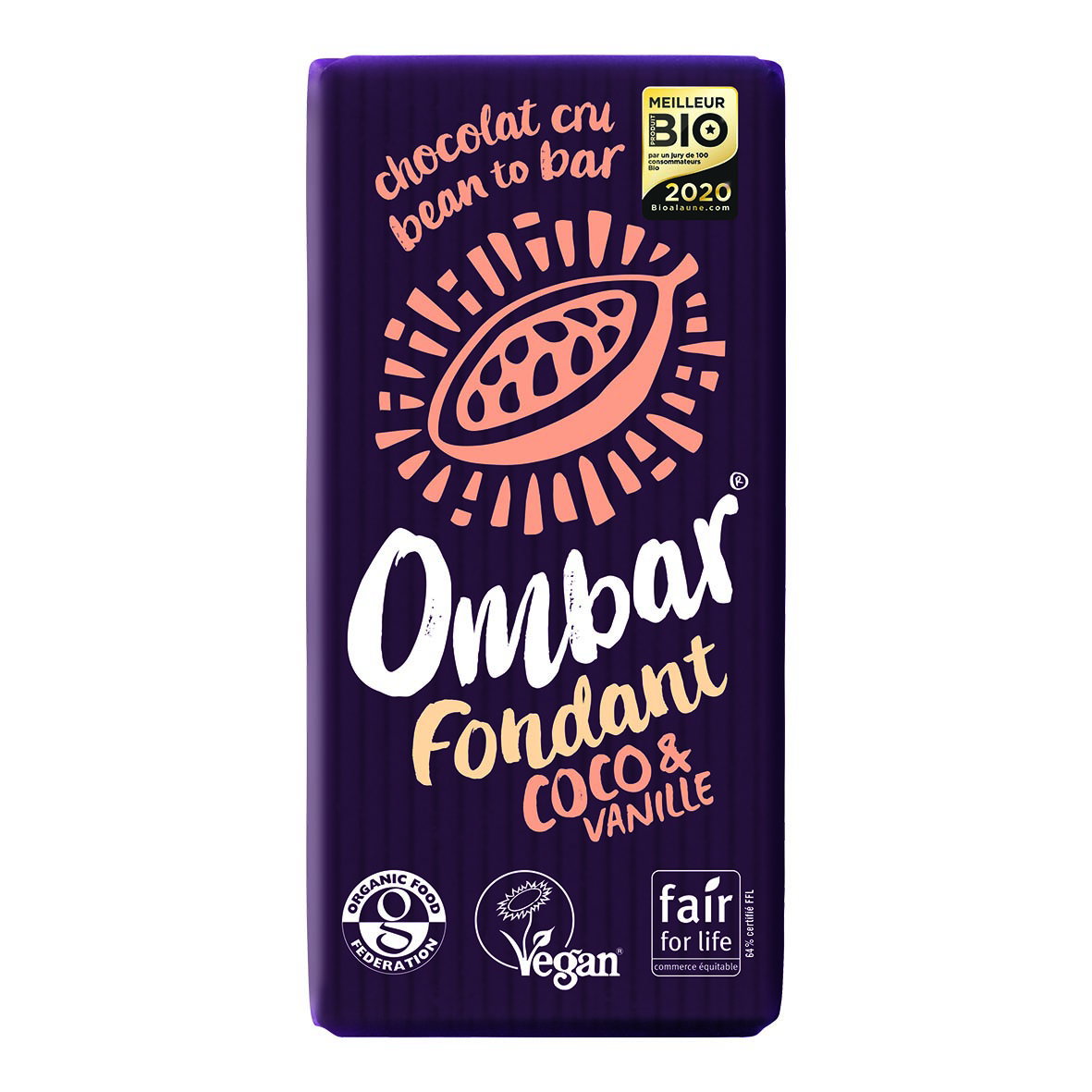 Chocolat cru 60% fondant coco-vanille bio et équitable