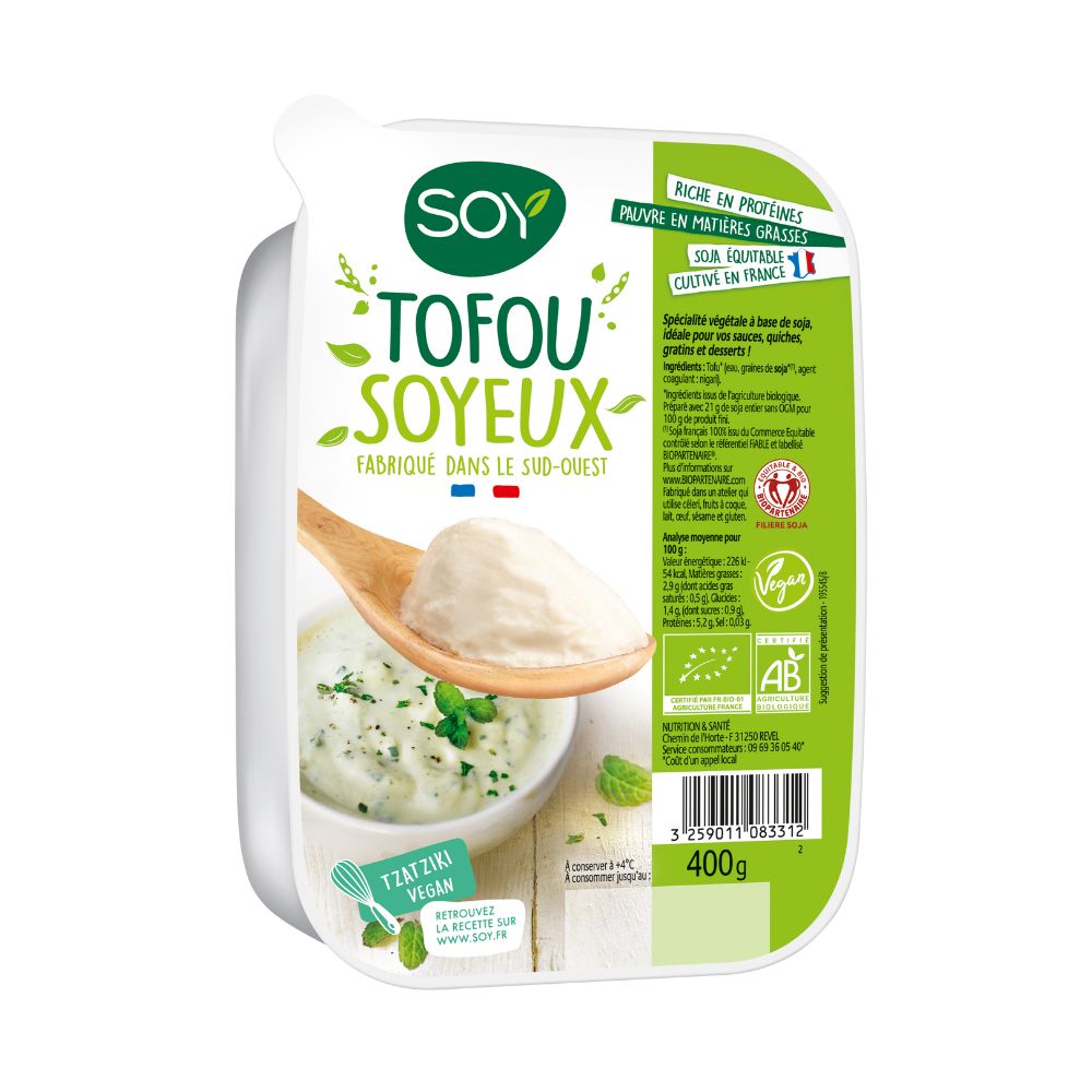 Tofu soyeux nature bio et équitable
