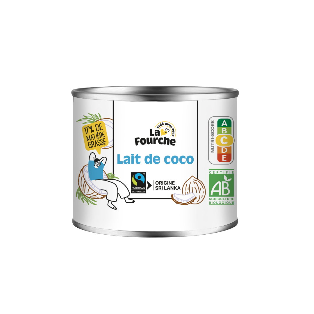 Lait de coco (17% de M.G.) bio et équitable - 200mL