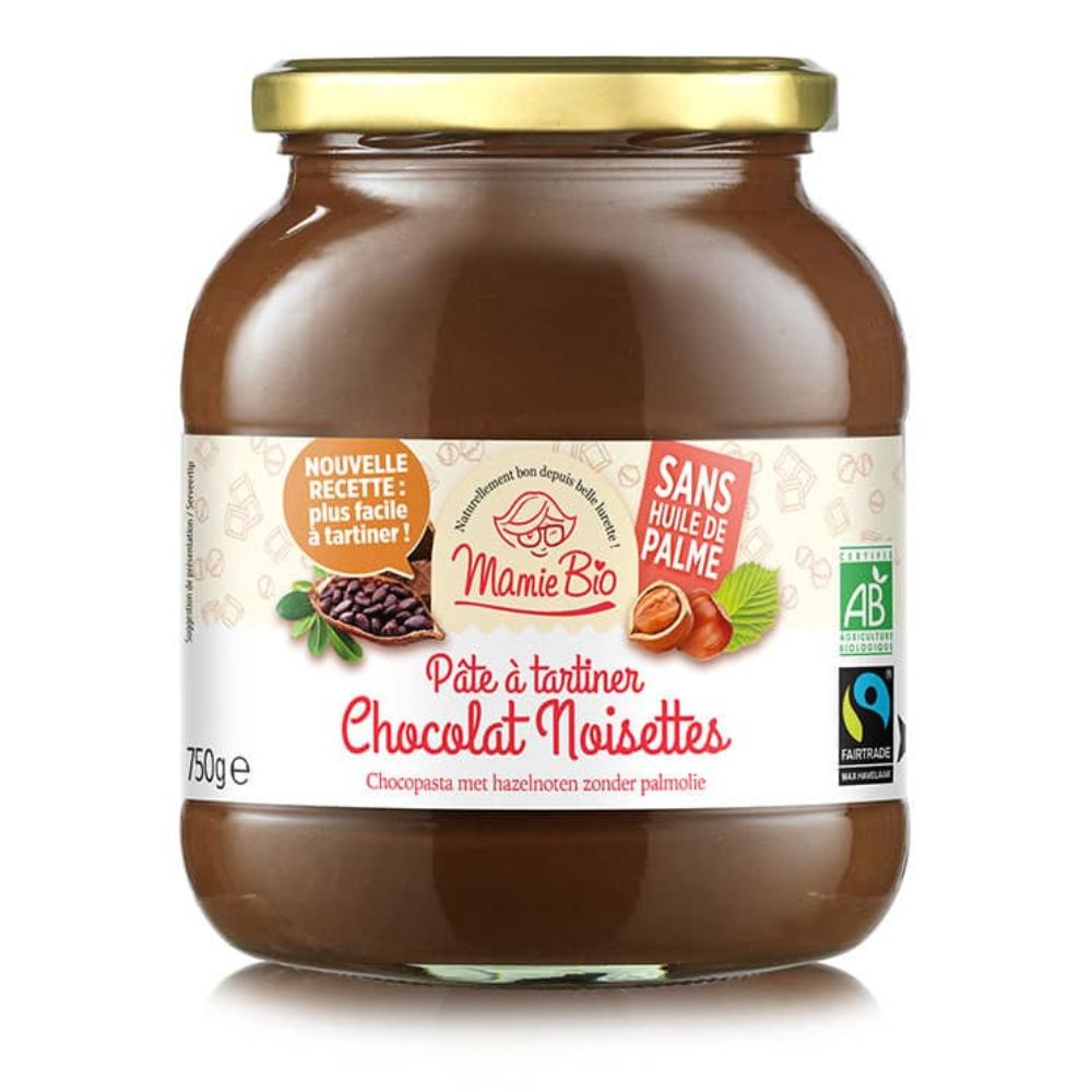Pâte à tartiner chocolat noisette bio et équitable