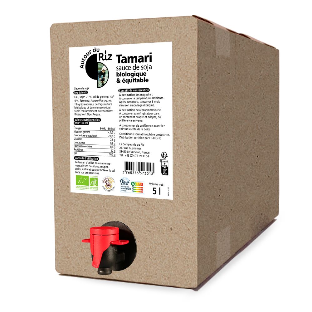 Tamari sauce soja bio et équitable