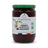 Purée de pommes myrtilles bio