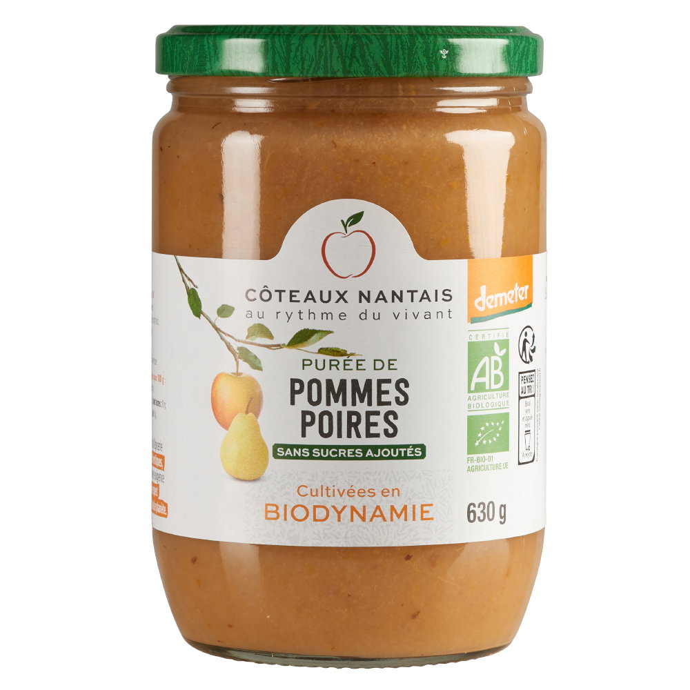 Purée de pommes poires Demeter bio