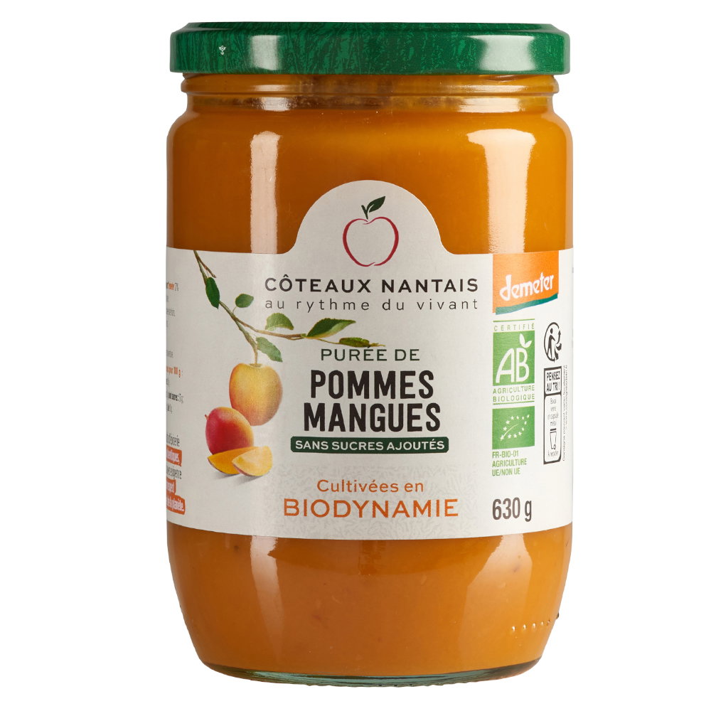 Purée de pommes mangues Demeter bio