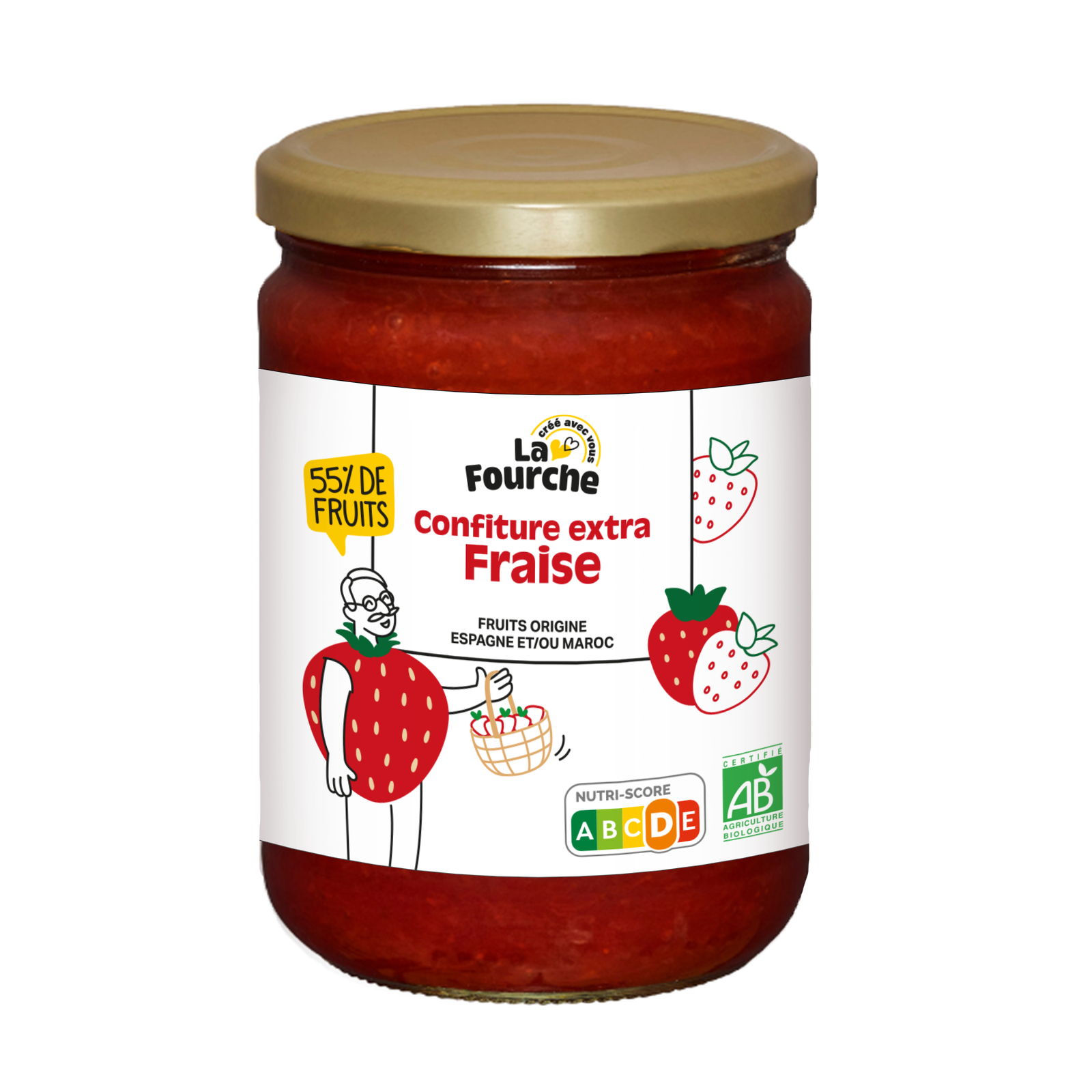 Confiture extra de fraise bio