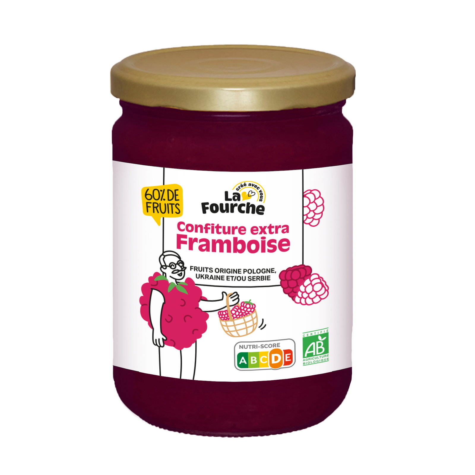 Confiture extra de framboise bio