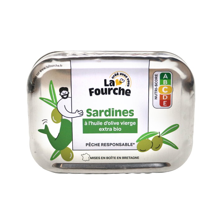 Sardines pêche responsable à l'huile d'olive vierge extra bio