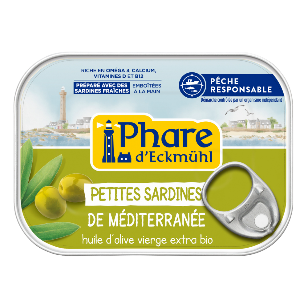 Petites sardines de Méditerranée à huile d'olive vierge extra bio - pêche responsable