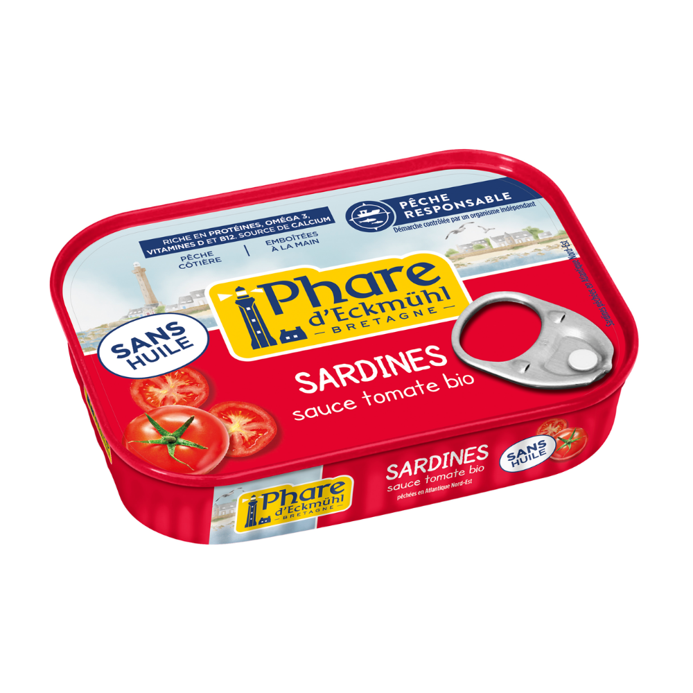 Sardines à la sauce tomate bio sans huile - Pêche responsable