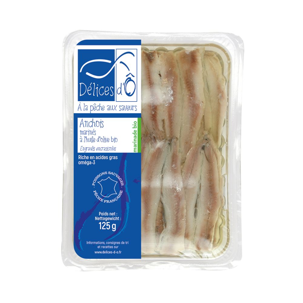 Anchois marinés à l'huile d'olive bio