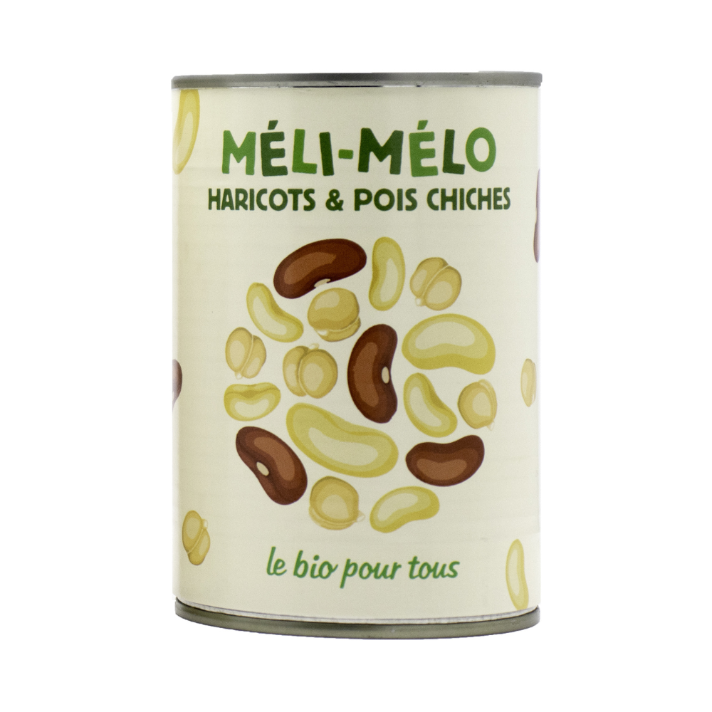 Méli-mélo haricots et pois chiche bio