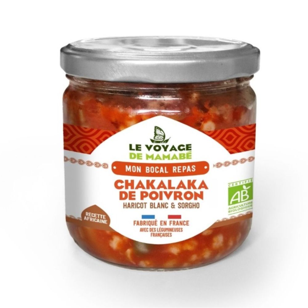 Chakalaka de poivrons haricots sorgho bio