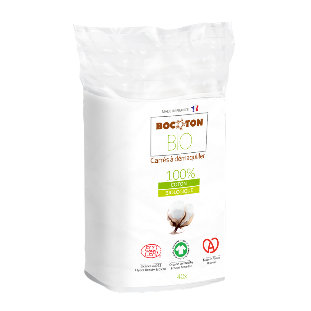 Carrés à démaquiller en coton bio x 40