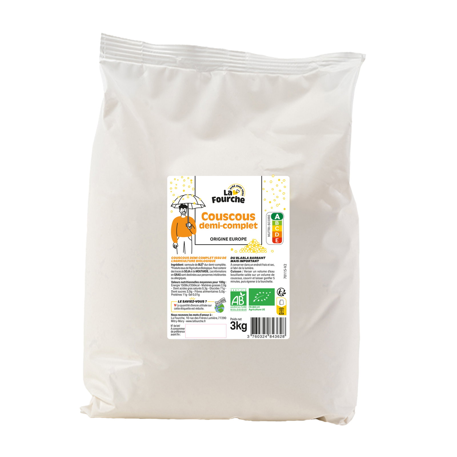 Couscous demi-complet bio