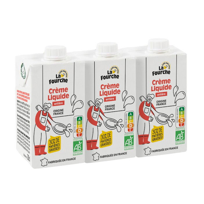 Crème entière liquide bio - 3x20cl