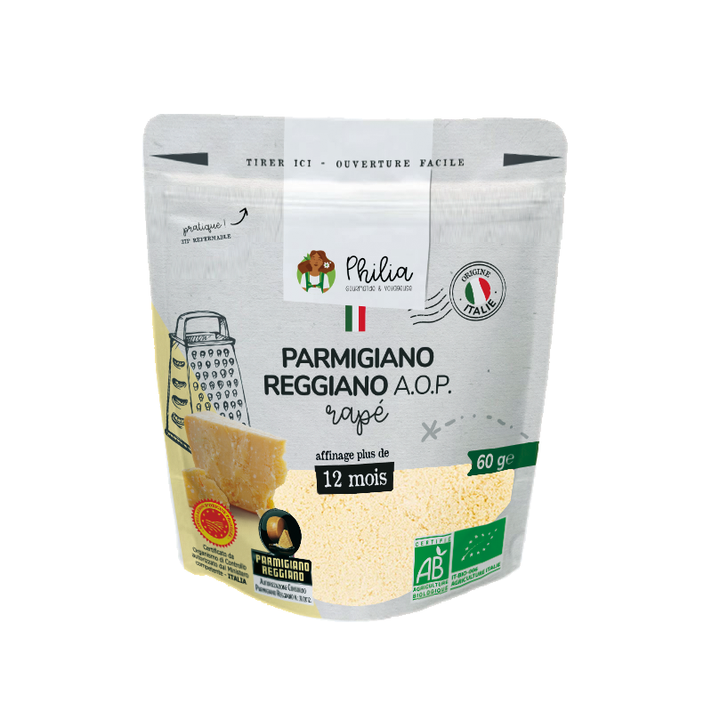 Fromage rapé parmesan reggiano AOP 12 mois bio