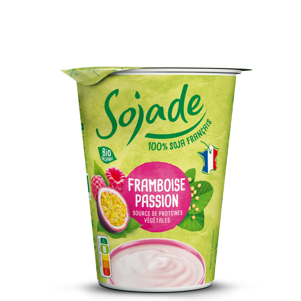 Dessert végétal soja framboise passion bio