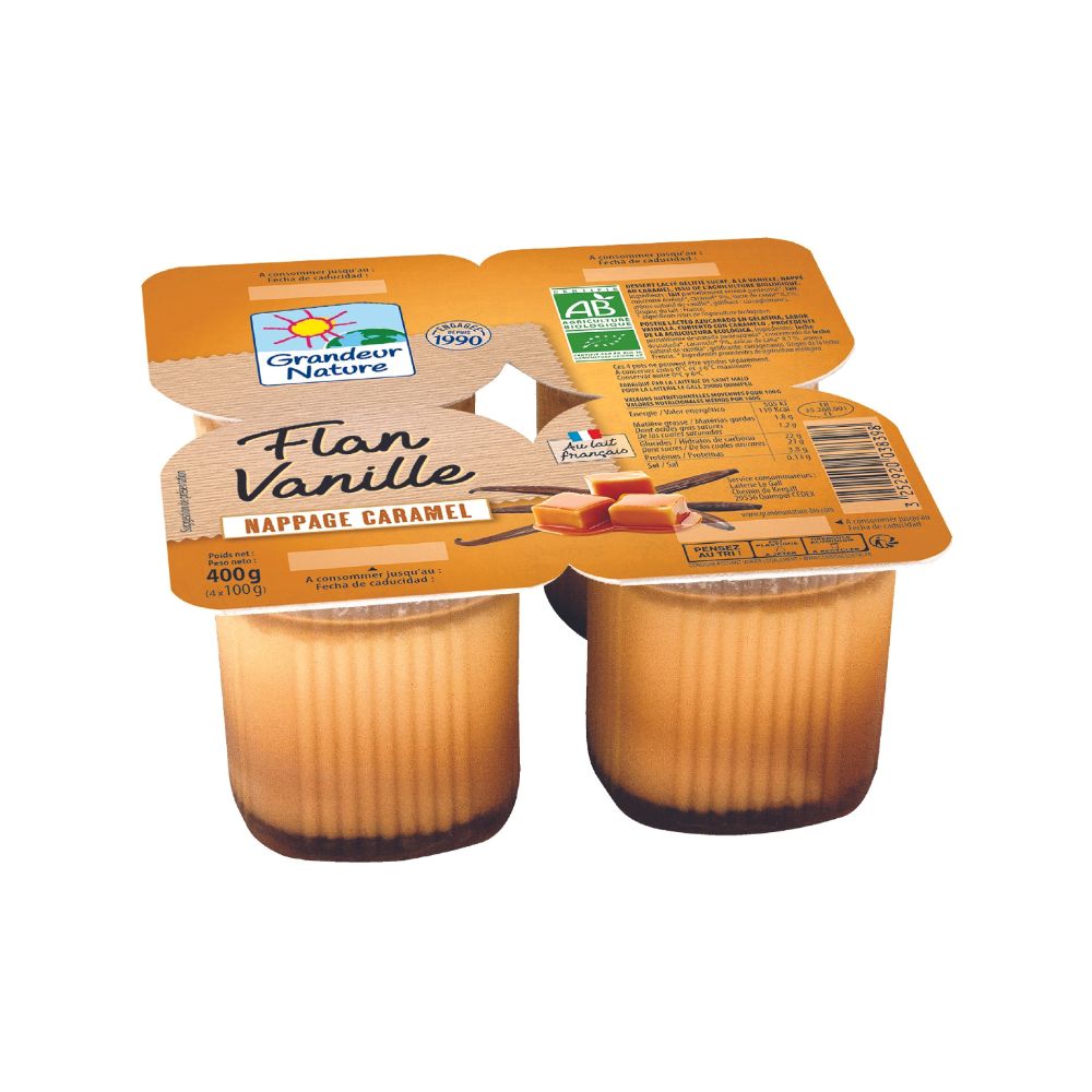 Flan vanille caramel bio x4