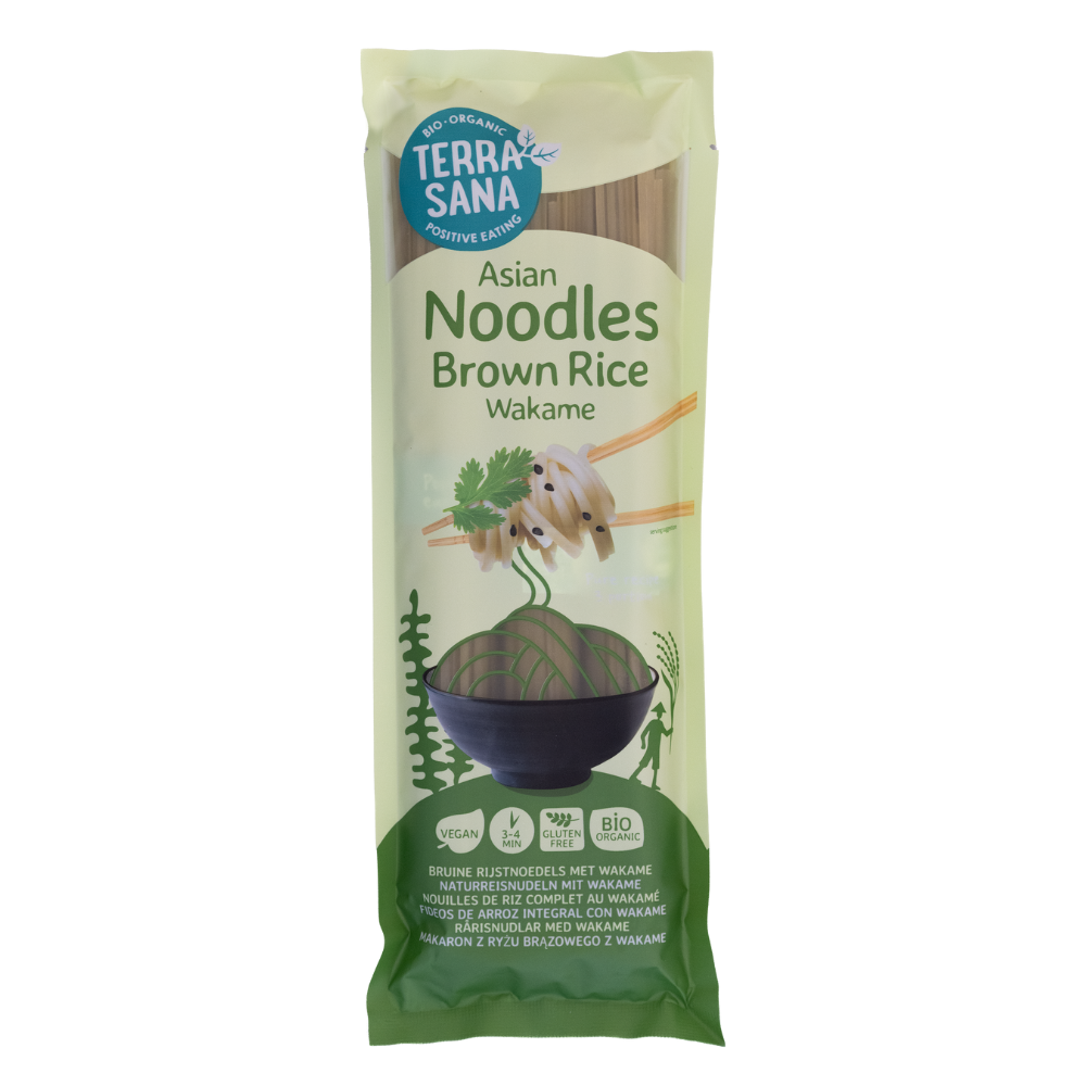 Nouilles chinoises au riz brun et wakamé bio