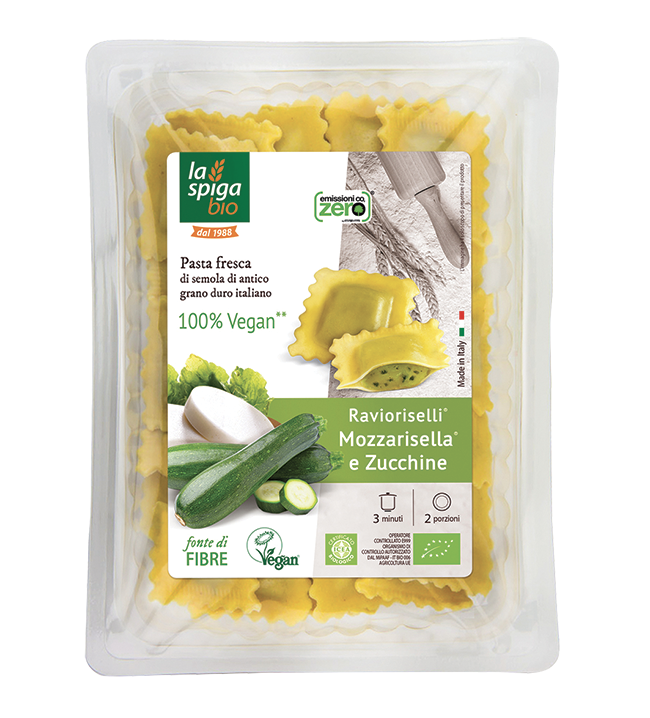 Ravioli vegan mozzarisella et courgettes bio