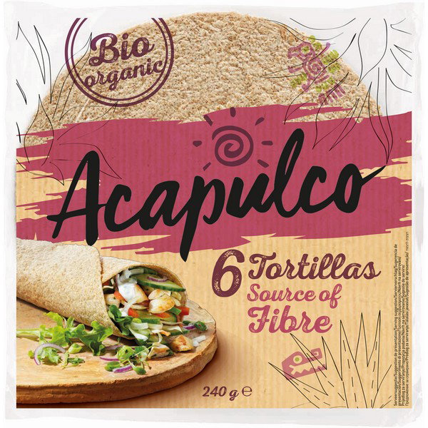 Tortilla wraps au blé complet bio - x6