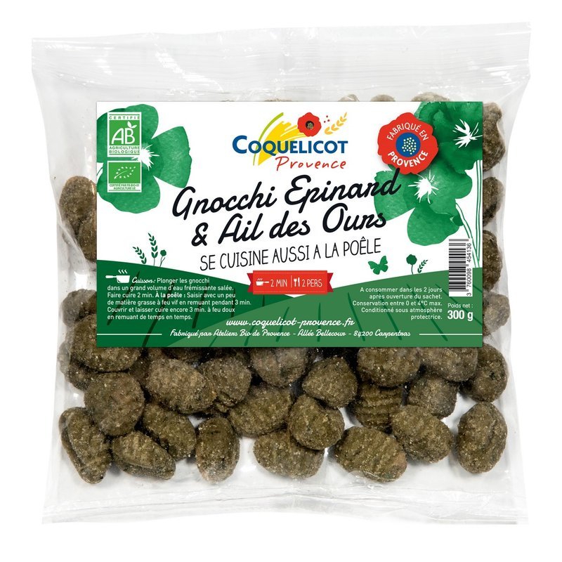 Gnocchi frais à poêler épinard et ail des ours bio