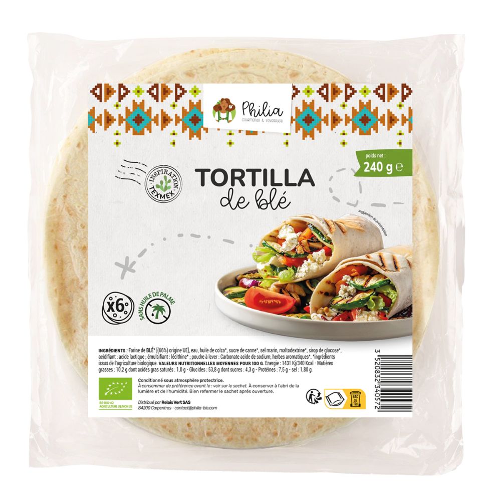 Tortillas wraps au blé bio - x6