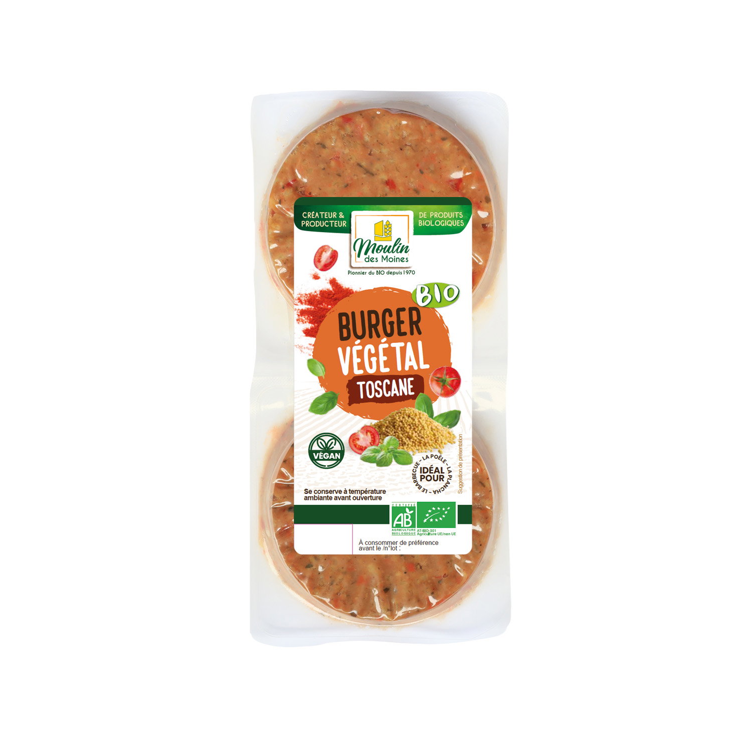 Burger végétal tomate - à la Toscane bio