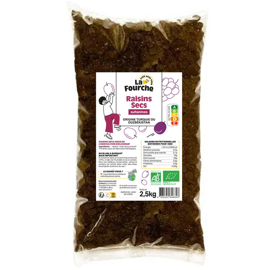 Raisins secs sultanine bio