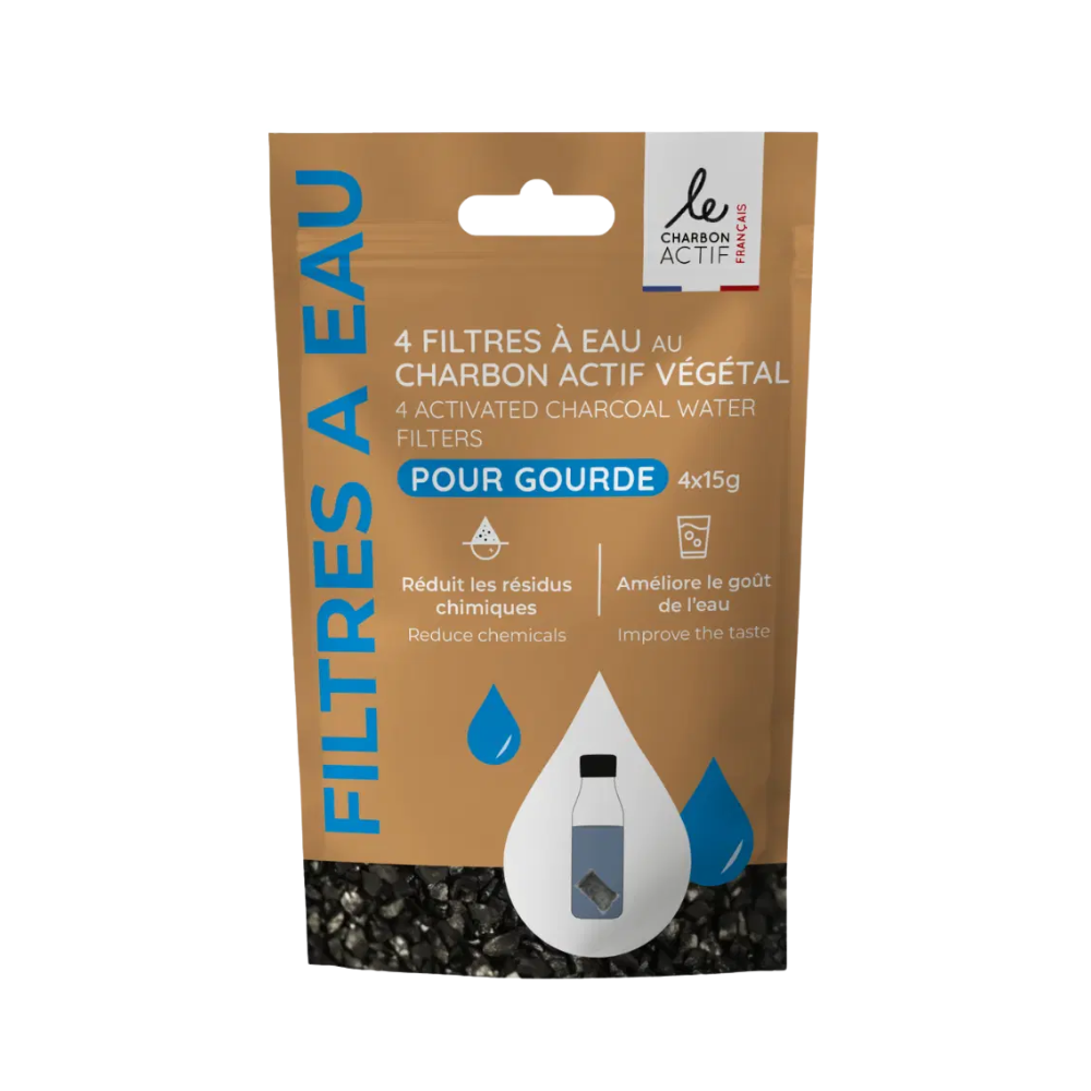 Filtres à eau au charbon végétal pour gourde x 4
