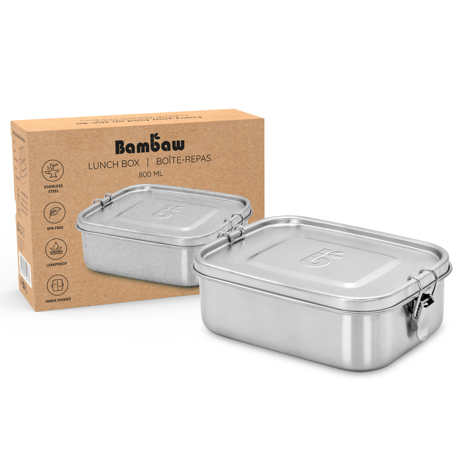 Boîte à repas en acier inoxydable 800ml