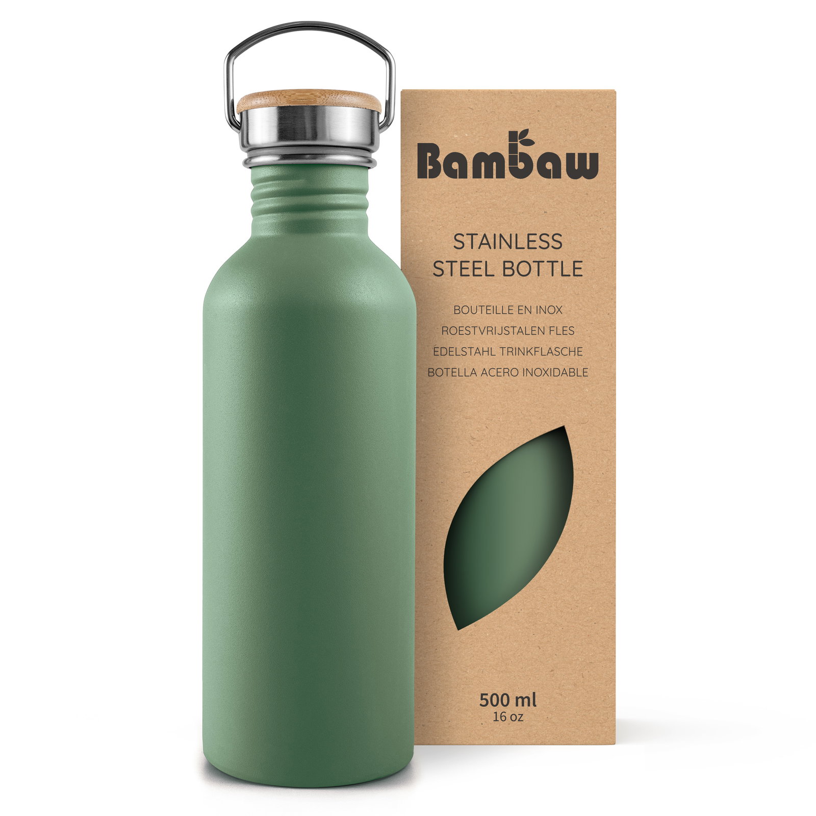 Gourde en acier inoxydable - vert sauge - 500ml