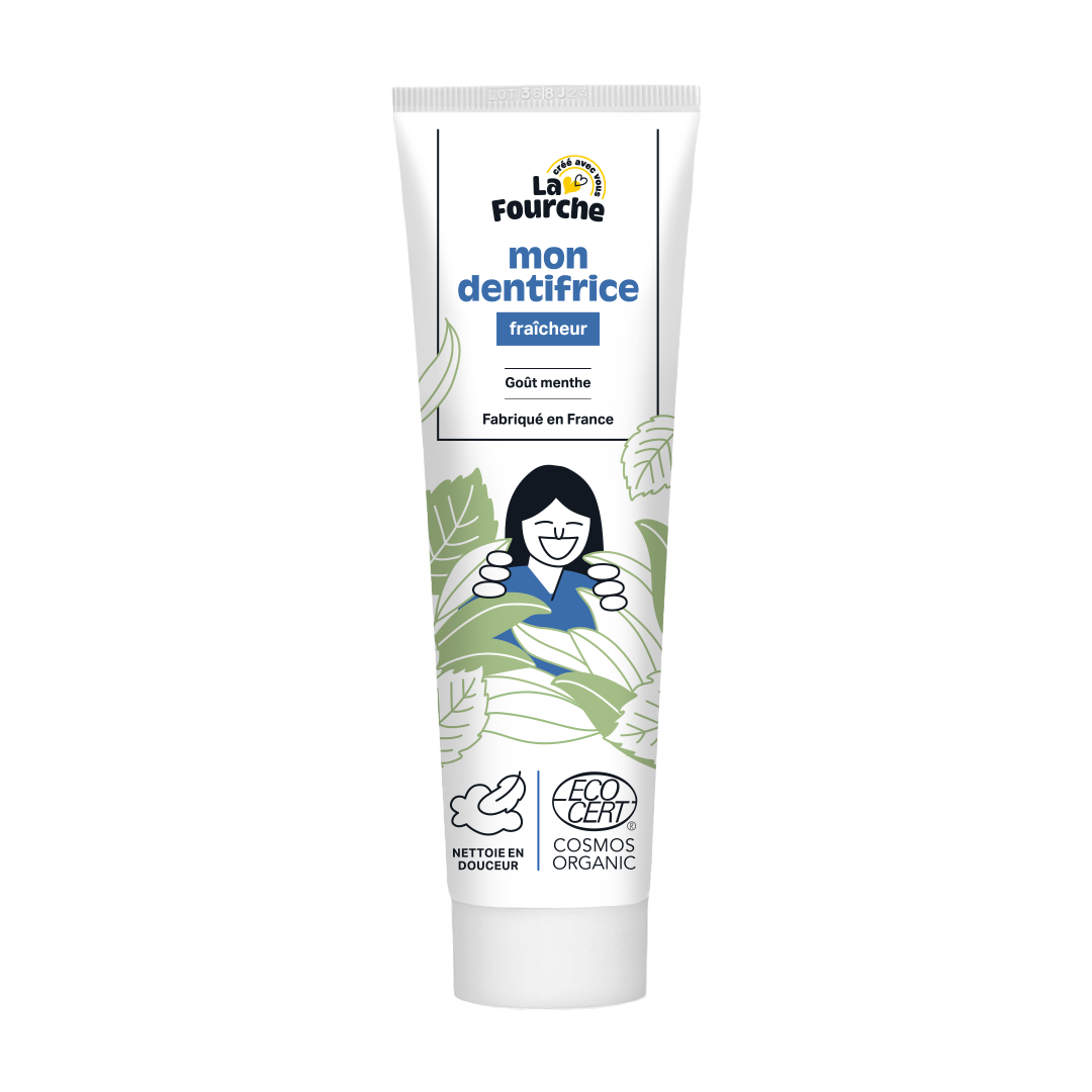 Dentifrice fraicheur certifié Cosmos Organic sans fluor