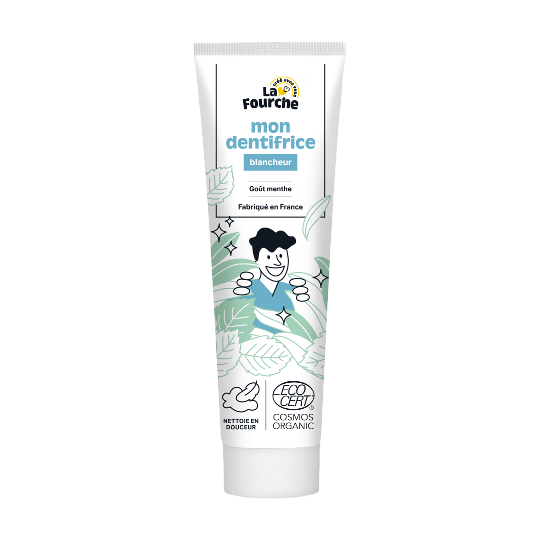Dentifrice blancheur certifié Cosmos Organic sans fluor