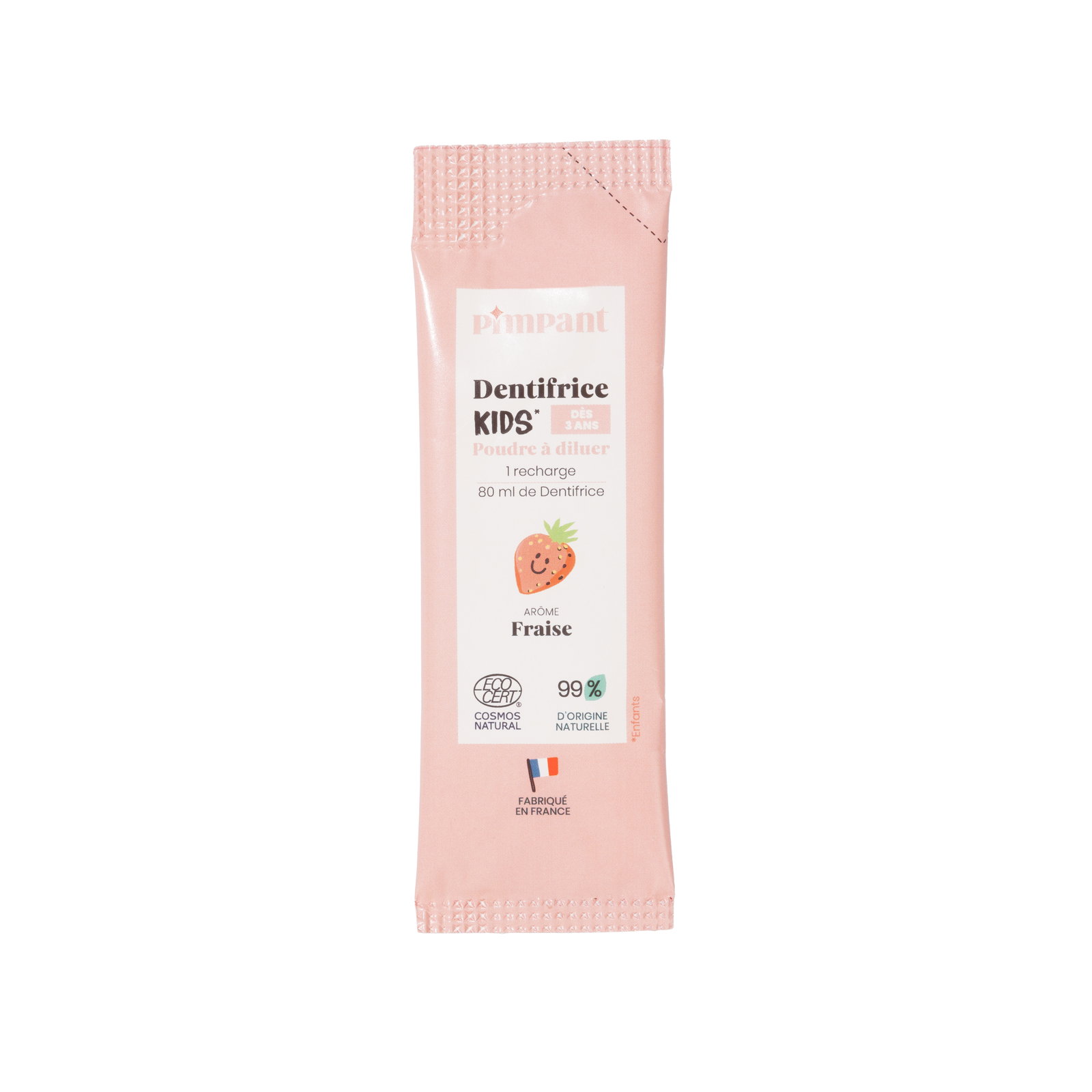 Stick recharge dentifrice fraise en poudre à diluer - avec fluor