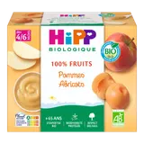 Coupelles pommes abricots bio (dès 4/6 mois) - 4x100g