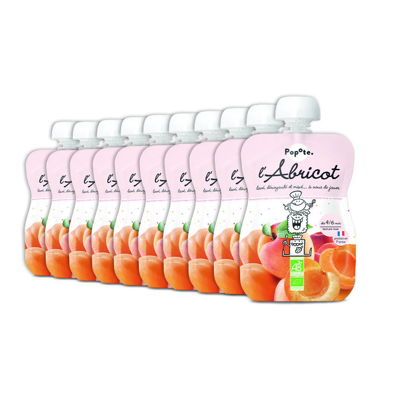Pack gourdes abricot bio (dès 4 mois) - 10x120g