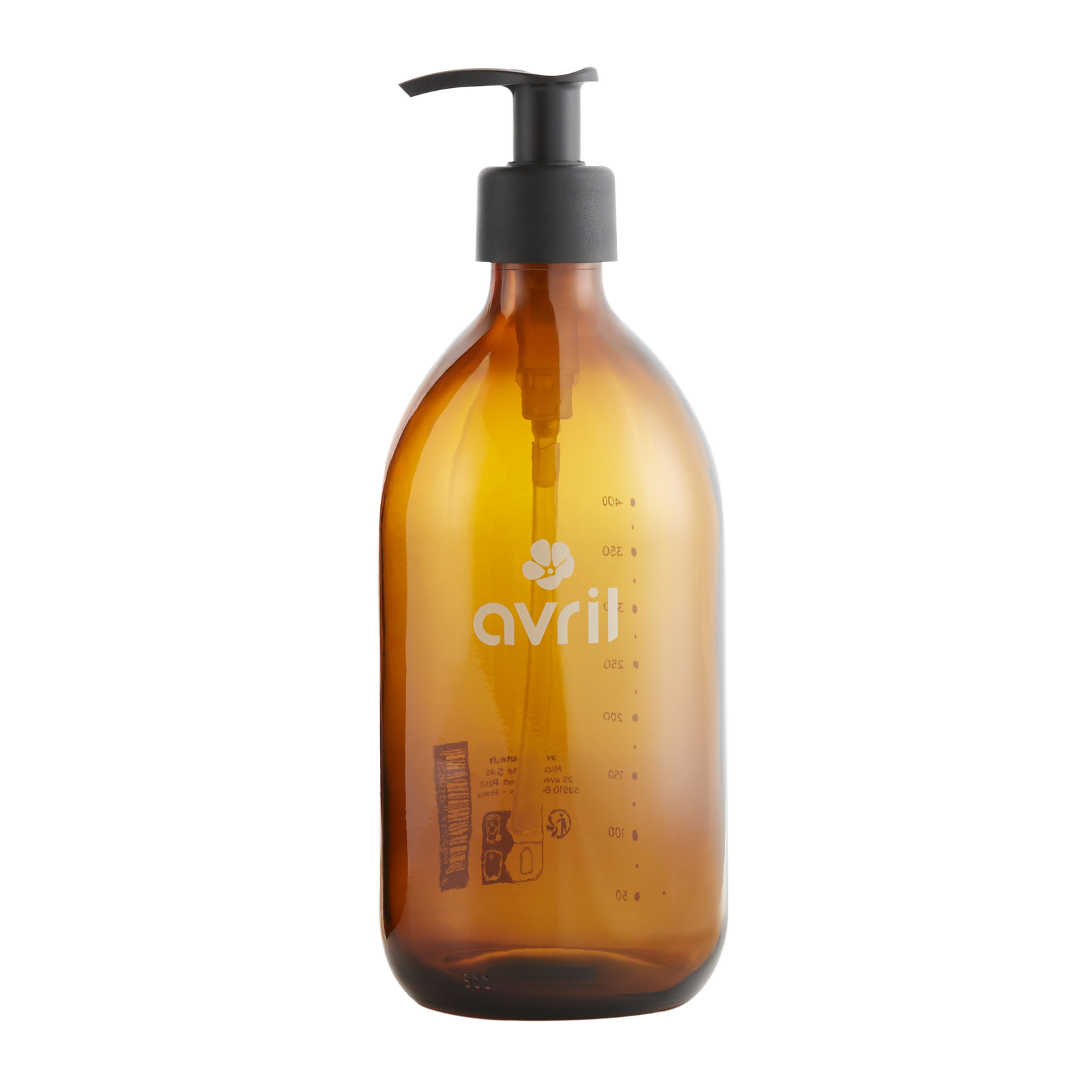 Flacon rechargeable en verre ambré (500 ml)