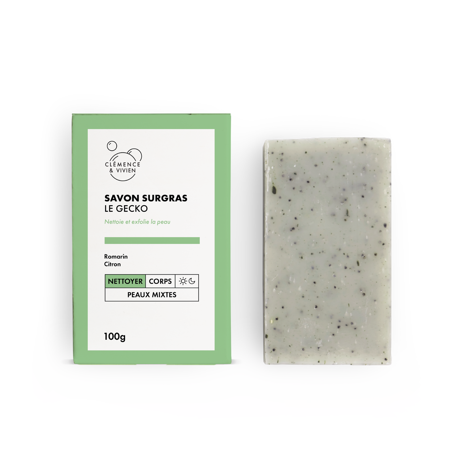 Savon à froid exfoliant le gecko
