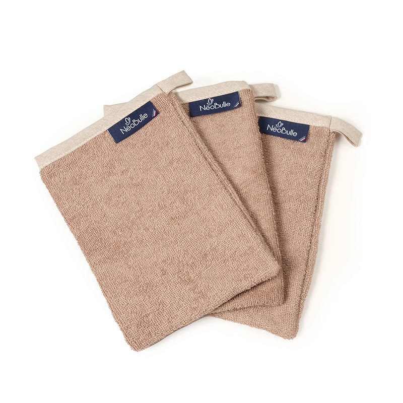 Gants de toilette réversibles x 3