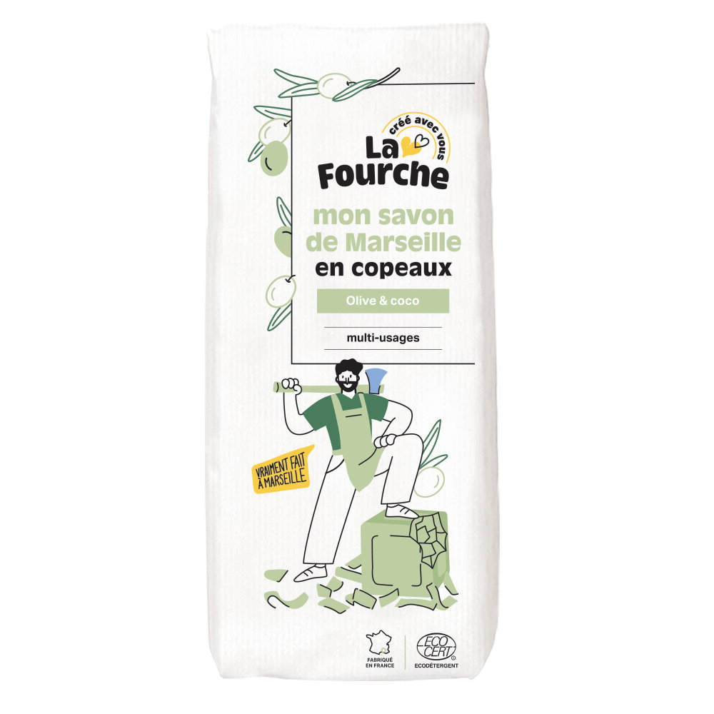 Savon de Marseille en copeaux certifié Ecodétergent