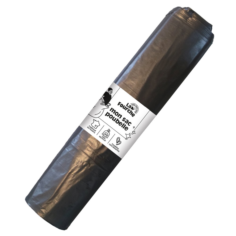 Sacs poubelle matière 100% recyclée lien coulissant 50L x 20