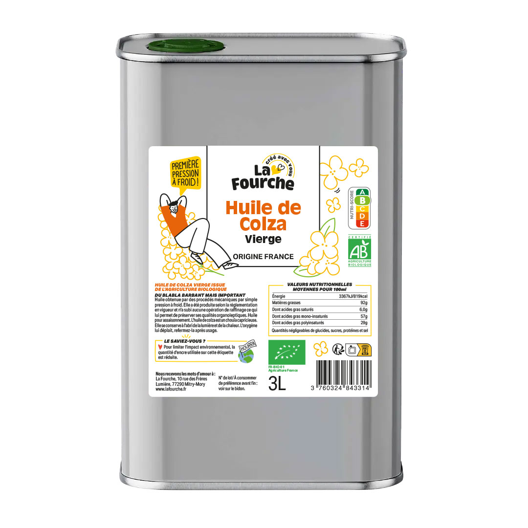 Huile de colza vierge bio - 3l