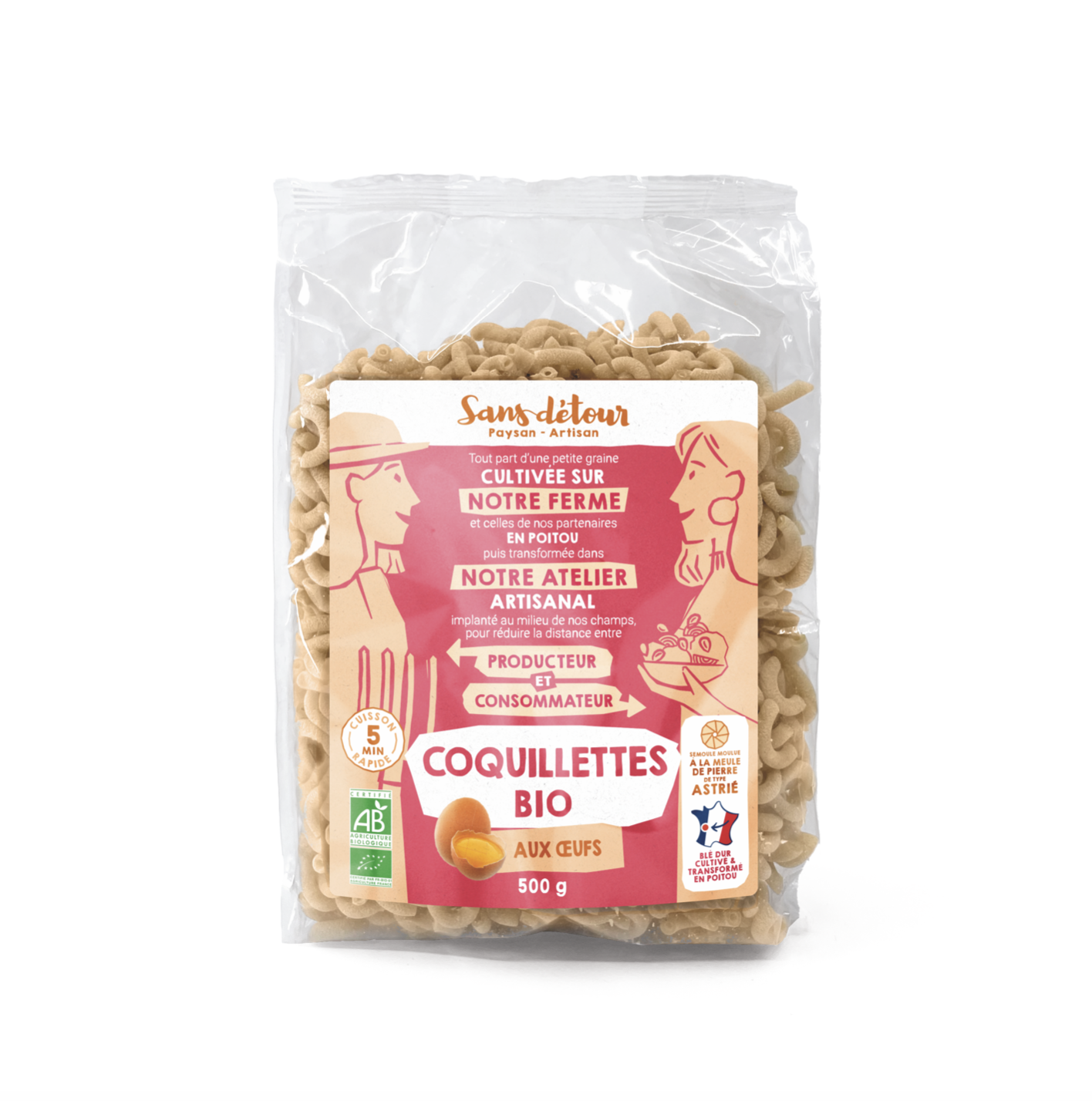 Coquillettes aux oeufs bio